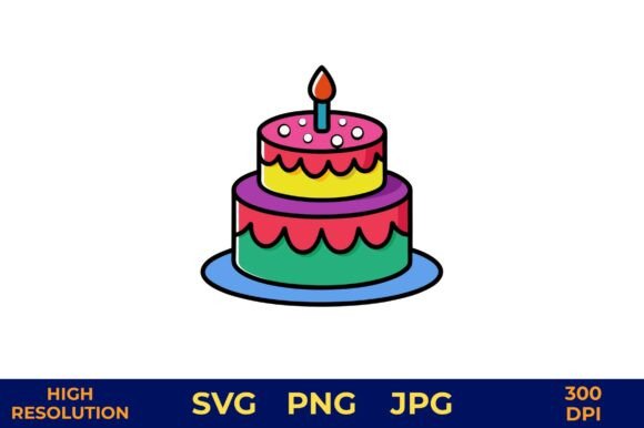 Download Birthday Cake with Candle Vector Art - Premium Resources