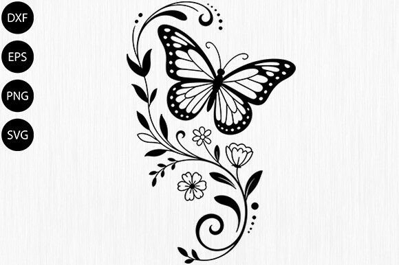Download Butterfly with Floral SVG,Butterfly SVG - Butterfly svg Collection