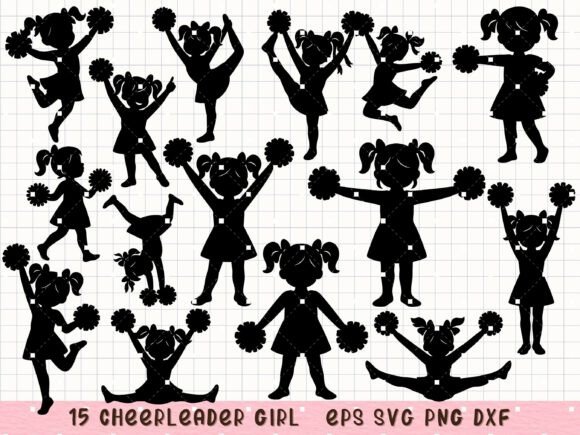 Download Cheerleader Girl Silhouette Cute Cheer - Girl silhouette Collection