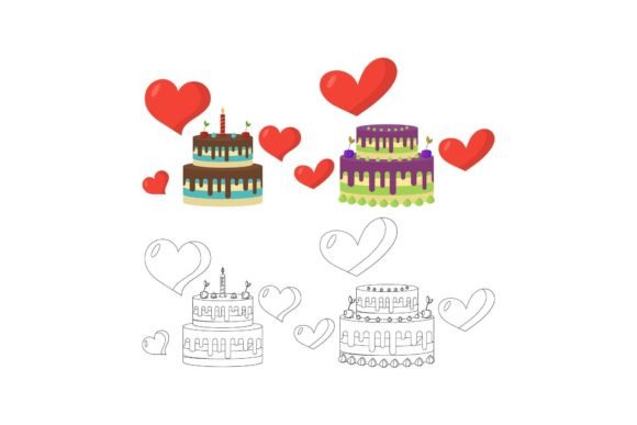 Download Birthday Cake Love Bundle Vector Art - Premium Resources