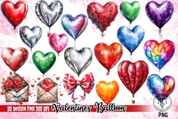 Download Valentines Balloon Bundle Clipart PNG - Balloon bundle Collection
