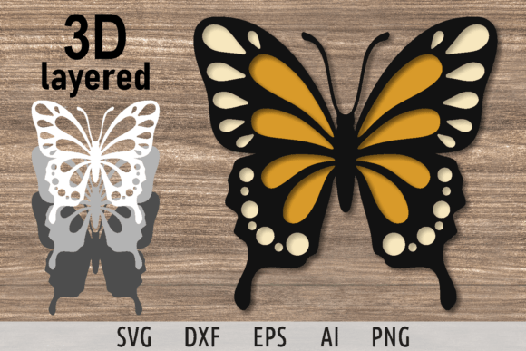 Download Layered Butterfly Svg 3d Papercraft Svg - Butterfly svg Collection