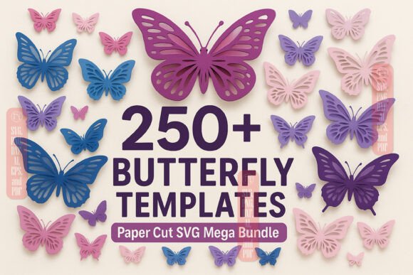 Download 250+ Paper Cut Butterfly SVG Mega Bundle - Butterfly svg Collection