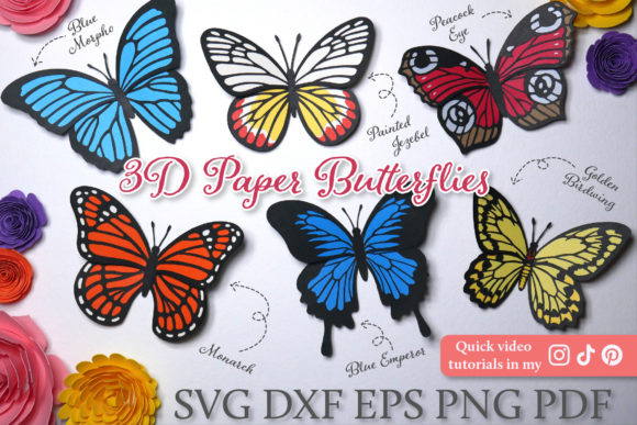 Download 3D Paper Butterfly SVG Bundle - Butterfly svg Collection