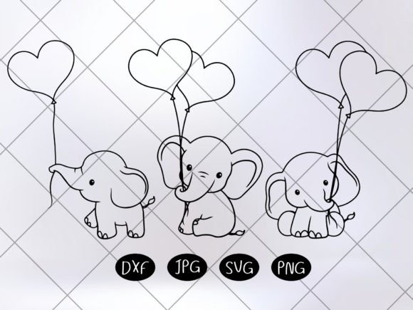 Download Baby Elephant with Balloon Bundle SVG - Balloon bundle Collection