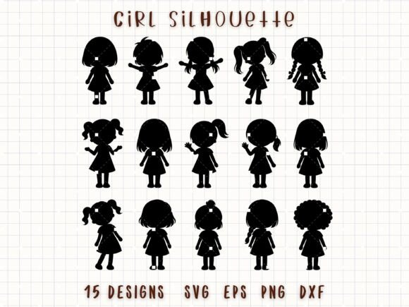 Download Girl Silhouette SVG Cute Kid Clipart - Girl silhouette Collection