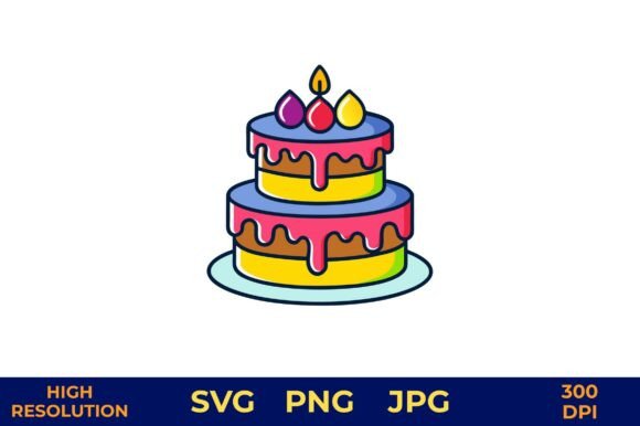Download Birthday Cake with Candles Vector Art - Premium Bundle