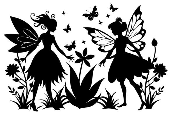 Download Fairy Girl Silhouette Set - Girl silhouette Collection